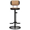 vidaXL Bar Stool Set of 2 Brown Canvas Standard Footrest Bar Stool