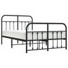 vidaXL Bed Frame Black Powder-Coated Steel Small Double Bed Frame