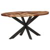 vidaXL Dining Table Natural wood with black legs