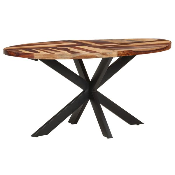 vidaXL Dining Table Natural wood with black legs