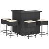 vidaXL Garden Bar Set Black PE Rattan Medium Durable Bar Set