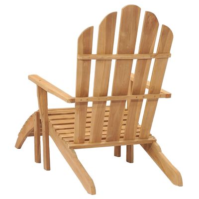 vidaXL Adirondack Chair with Footrest Solid Teak Wood