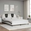 vidaXL Bed Frame "Viana" without Mattress White and Black 63"x78.7" Faux Leather