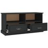 vidaXL TV Cabinet Black Engineered Wood Medium TV Cabinet Rectangular