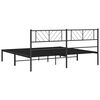 vidaXL Metal Bed Frame Black Powder-Coated Steel Double Metal Bed Frame