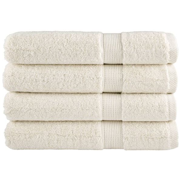 vidaXL Towel Set of 4 Cream 100% Cotton XXL Tough Bath Towel