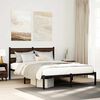 vidaXL Bed Frame Brown Oak Steel, Engineered Wood Double Modern