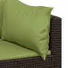 vidaXL Patio Corner Sofa Brown, Green