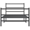 vidaXL Bed Frame Black Steel Twin Bed Frame Rectangular Modern
