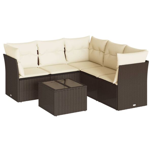 vidaXL Garden Sofa Set Brown, Cream