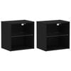 vidaXL Floating Shelf with Shelf 2 pcs Black 15.75 x 11.22 x 15.75 in