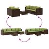vidaXL Patio Lounge Set Brown, Green
