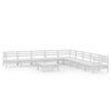vidaXL Garden Lounge Set White Solid Pine Wood 25.0 in x 25.0 in x 24.6 in