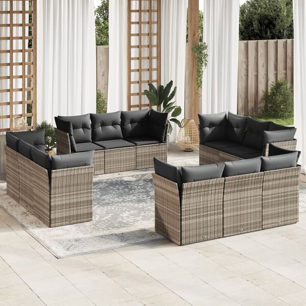 vidaXL Garden Sofa Set Light grey, Dark grey