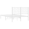 vidaXL Bed Frame White Steel 47.2 x 78.7 in Bed Frame Rectangular