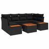 vidaXL Garden Sofa Set with Cushion 6 pcs Black Poly rattan