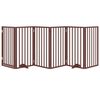 vidaXL Dog Gate Set of 6 Brown Poplar Wood 118.1 in total length