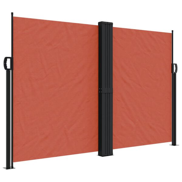 vidaXL Retractable Side Awning Terracotta 100% polyester with PU coating