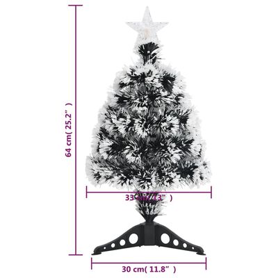 vidaXL Christmas Tree with LEDs Green and White 2 ft Fiber Optic