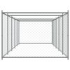 vidaXL Dog Cage Grey Galvanized Steel Large Durable Dog Cage
