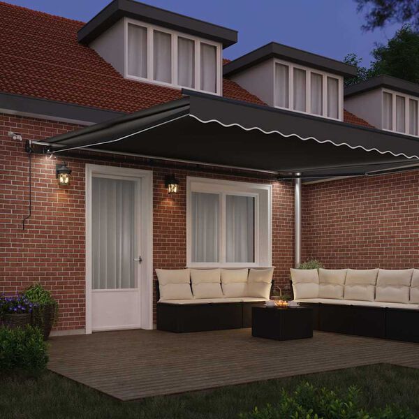 vidaXL Awning with Anthracite 157.48" x 137.80" Metal