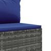 vidaXL Patio Sofa Set Set of 6 Grey, Dark Blue