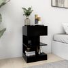 vidaXL Bedside Cabinet Black Engineered Wood Standard Bedside Cabinet