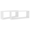 vidaXL Wall Shelf Set of 2 White Engineered wood