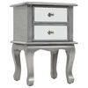 vidaXL Mirrored Nightstand Silver Mirrored glass, MDF Compact
