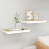 vidaXL Wall Shelf Set of 2 Oak and White Honeycomb MDF, metal Medium