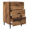 vidaXL Bedside Cabinet with Drawer Old Wood 15.75 x 15.75 x 25.98 in