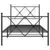 vidaXL Bed Frame Black Steel Single Rectangular Traditional Durable