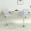 vidaXL Dining Chair Set of 2 White Faux leather, chromed steel