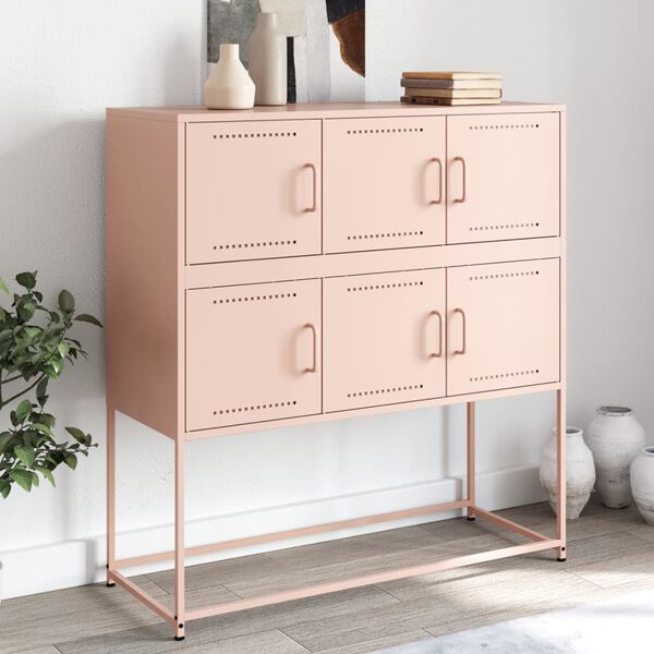 vidaXL Sideboard Pink Cold-rolled steel Sideboard Rectangular Modern