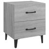 vidaXL Bedside Cabinet Grey sonoma Engineered wood, metal Small