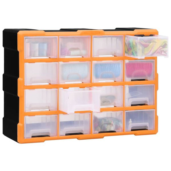 vidaXL Multi-drawer Organizer with 16 Middle Drawers 20.5"x6.3"x14.6"