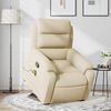 vidaXL Stand Up Massage Recliner Chair Cream Polyester Medium