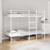 vidaXL Bunk Bed White Steel, mesh fabric Twin Bunk Bed Rectangular