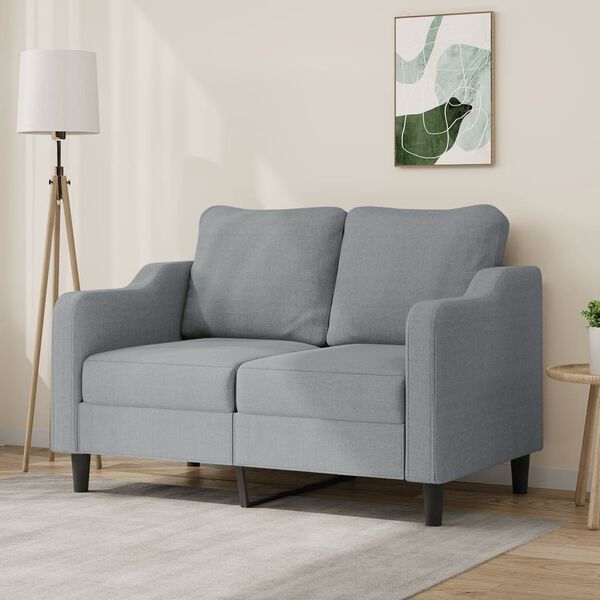 vidaXL 2-seater Sofa Light grey Fabric (100% polyester), metal, textilene