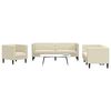 vidaXL Chesterfield Sofa Set Cream Faux leather, plywood, solid wood
