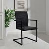 vidaXL Dining Chair Set of 2 Black PU leather, Steel Medium Sleek