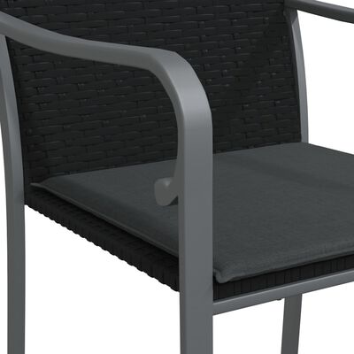 Rattan Steel 7 and Set vidaXL Cushions with Dining Piece Poly Patio