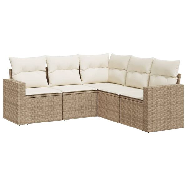 vidaXL Garden Sofa Set Beige, Cream White