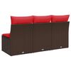 vidaXL Garden Sofa with Cushion 7 pcs Brown Poly rattan