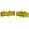 vidaXL Sofa Set Yellow Velvet (100% polyester), plywood, solid wood Medium