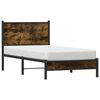 vidaXL Bed Frame Smoked Oak Steel, Engineered Wood Twin Bed Frame
