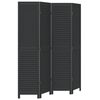 vidaXL Room Divider 4 Panels Black Solid Wood Paulownia