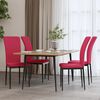 vidaXL Dining Chair Set of 4 Wine Red Velvet, Iron, Plywood Standard
