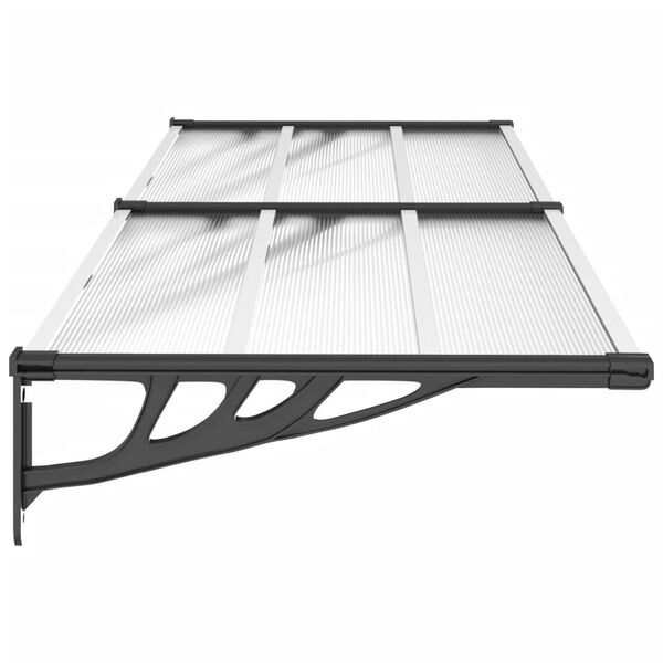 vidaXL Door Canopy Black and transparent Polycarbonate, ABS, Aluminum