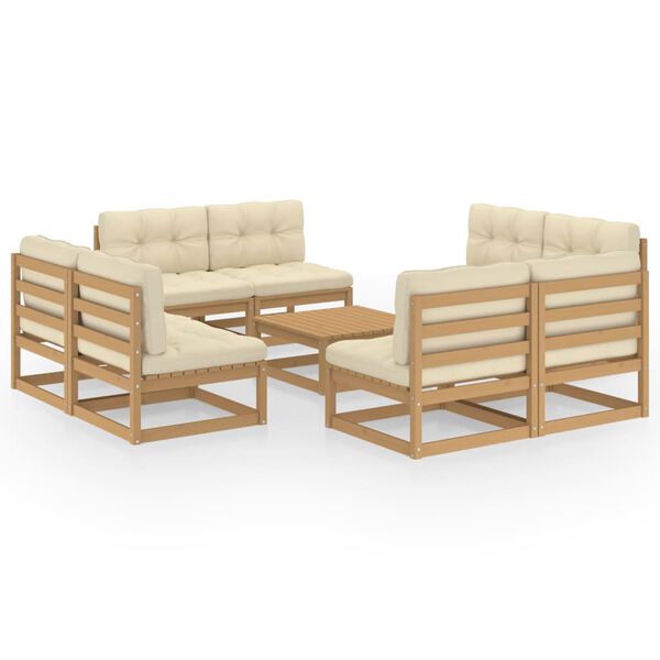 vidaXL Garden Lounge Set Honey brown Solid pine wood Modular
